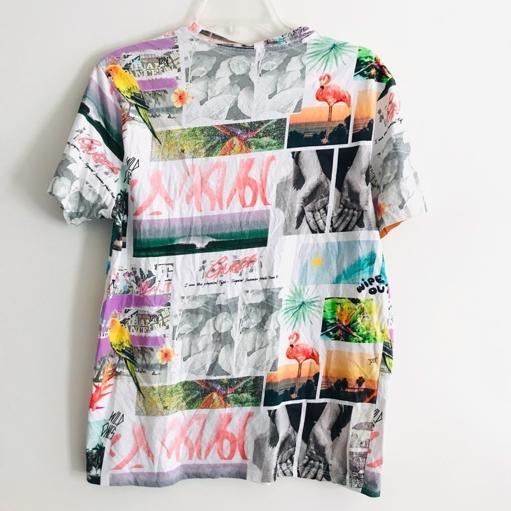 Guess | Short Sleeves Postcard Tee Mens Size M Organic Cotton Crewneck Pullover - Picture 7 of 14